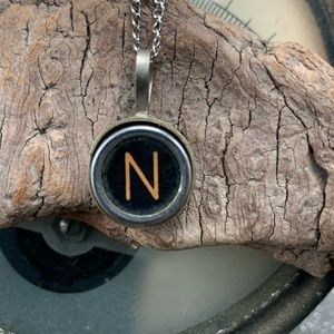 N typewriter key pendant